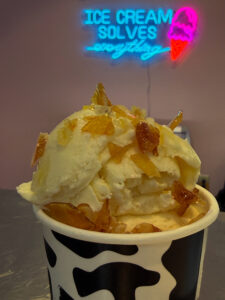 Creme Brulee ice cream in a cup